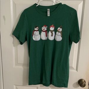 Bella Canvas Green Snowman Kids Tee